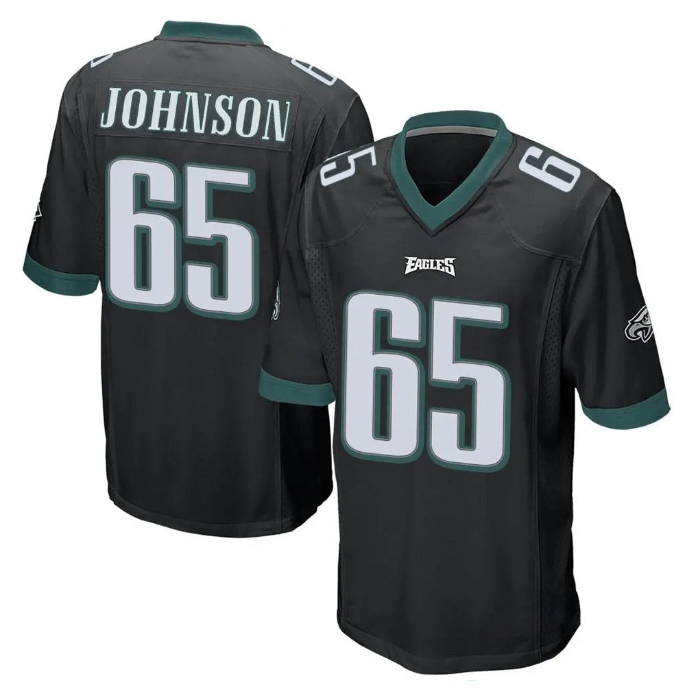CAdoa P.Eagles #65 Lane Johnson Player Black Home Game Stitched Jerseys