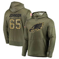 CAdoa P.Eagles #65 Lane Johnson Player Olive Salute to Service Pullover Hoodies Home Game Stitched Jerseys