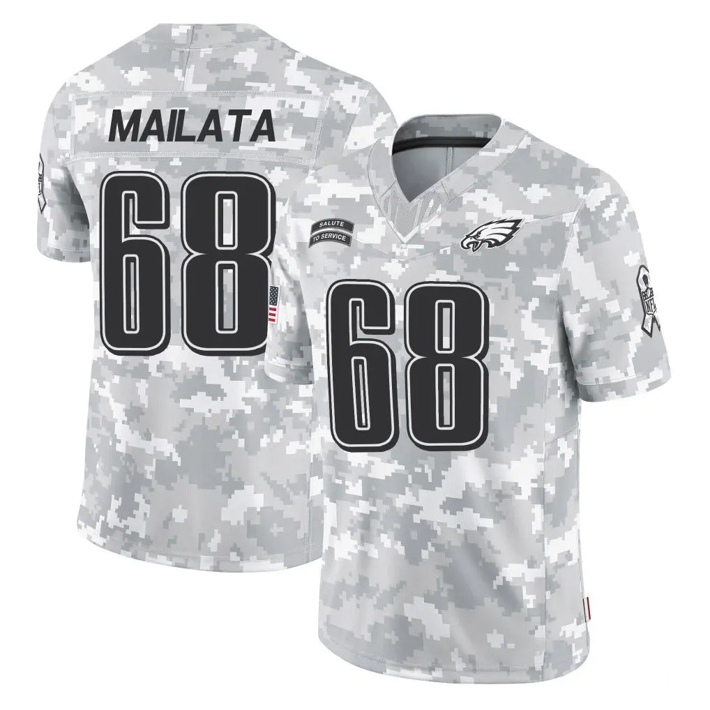 CAdoa P.Eagles #68 Jordan Mailata Player Arctic Camo Salute to Service Limited Game Stitched Jerseys