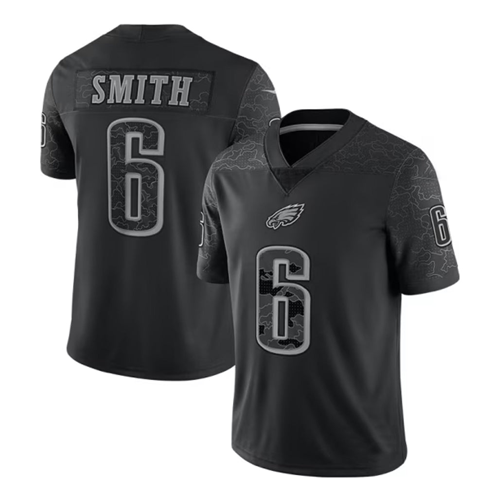 CAdoa P.Eagles #6 DeVonta Smith Player Black REFLECTIVE Limited Stitched Jerseys