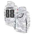 CAdoa P.Eagles #88 Dallas Goedert Player Arctic Camo Salute to Service Pullover Hoodies Limited Game Stitched Jerseys