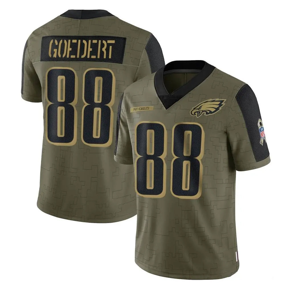 CAdoa P.Eagles #88 Dallas Goedert Player Olive Salute To Service Limited Game Stitched Jerseys