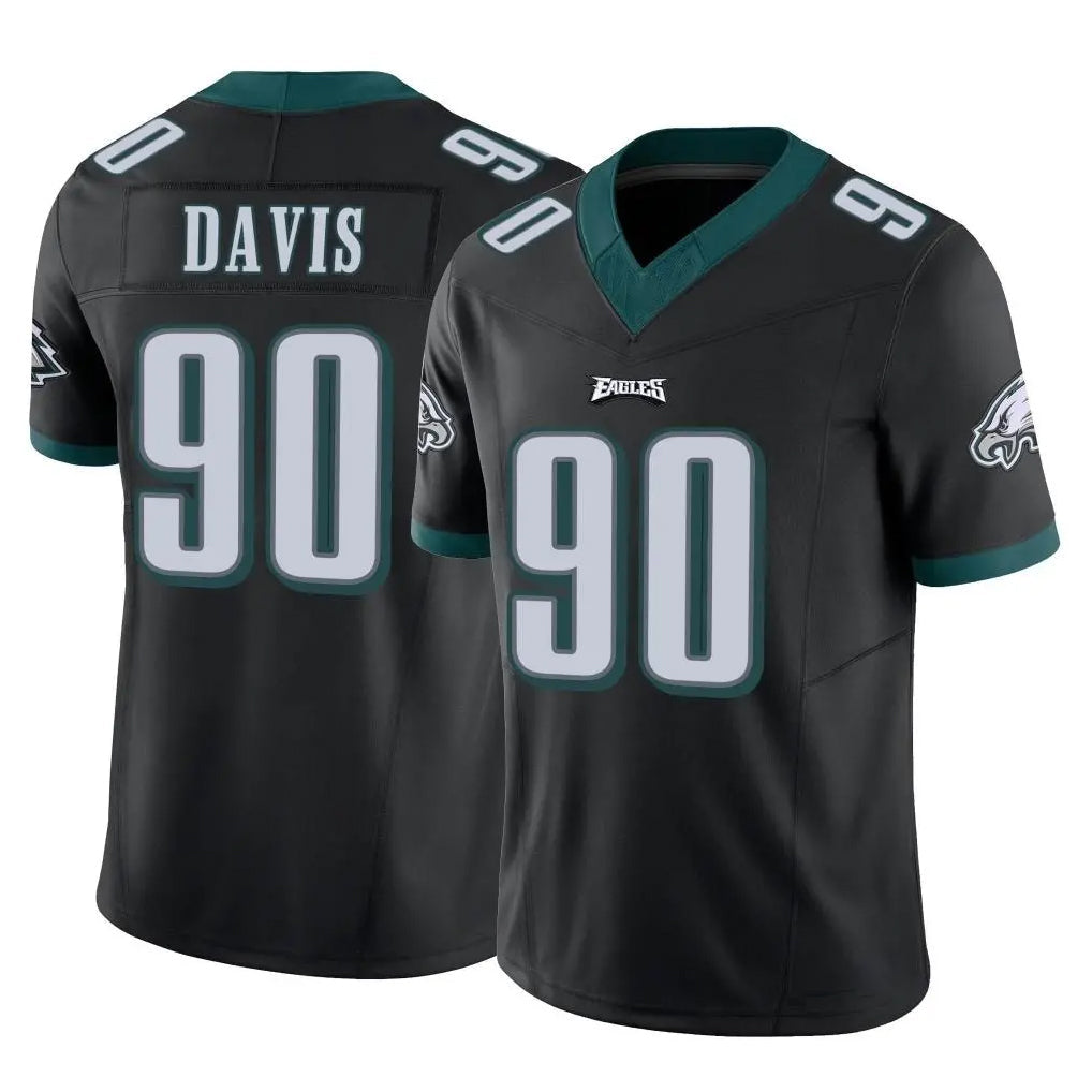 CAdoa P.Eagles #90 Jordan Davis Player Black Limited Vapor F.U.S.E. Home Game Stitched Jerseys