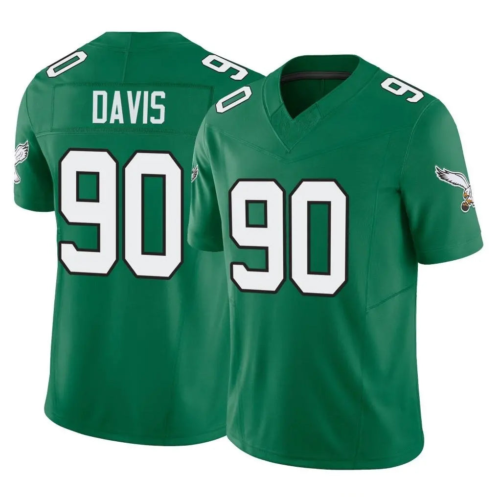 CAdoa P.Eagles #90 Jordan Davis Player Green Kelly Alternate Vapor F.U.S.E. Home Game Stitched Jerseys