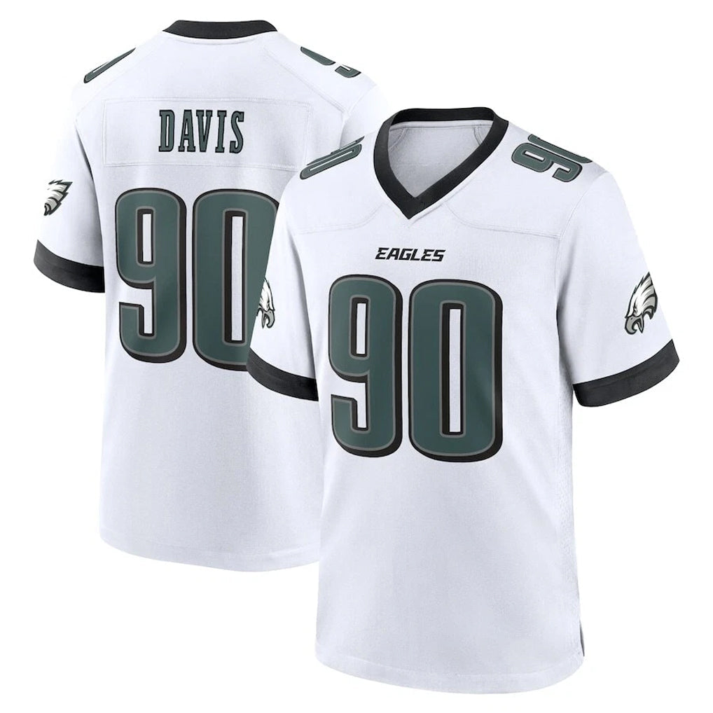 CAdoa P.Eagles #90 Jordan Davis Player White Game Home Stitched Jerseys