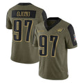 CAdoa P.Eagles #97 Moro Ojomo Player Olive Salute To Service Limited Game Stitched Jerseys