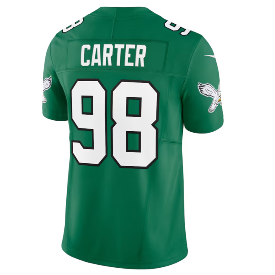 CAdoa P.Eagles #98 Jalen Carter Green Alternate Vapor F.U.S.E. Limited Jersey Stitched American Stitched Jersey