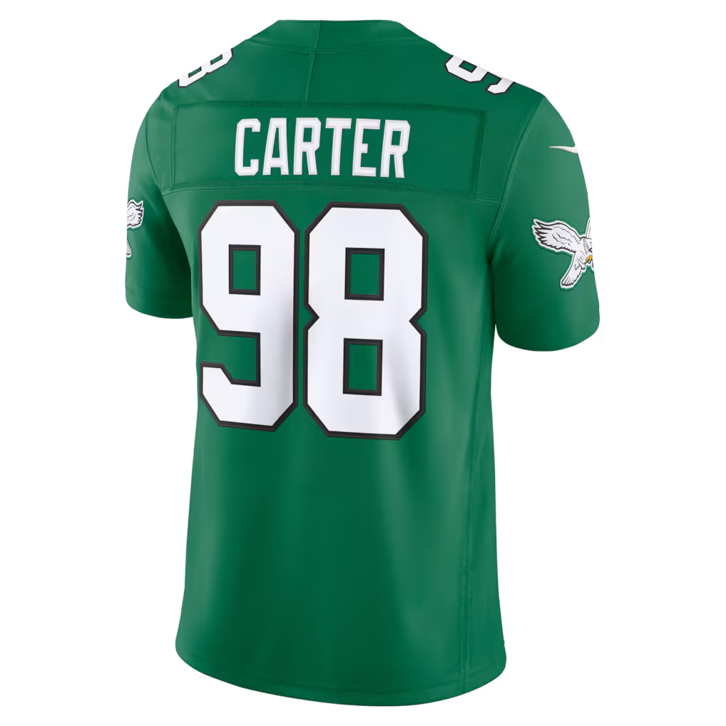 CAdoa P.Eagles #98 Jalen Carter Kelly Green Alternate Vapor F.U.S.E. Stitched Limited Jerseys
