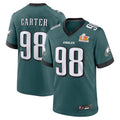 CAdoa P.Eagles #98 Jalen Carter Player Midnight Green Super Bowl LIX Game Stitched Jerseys