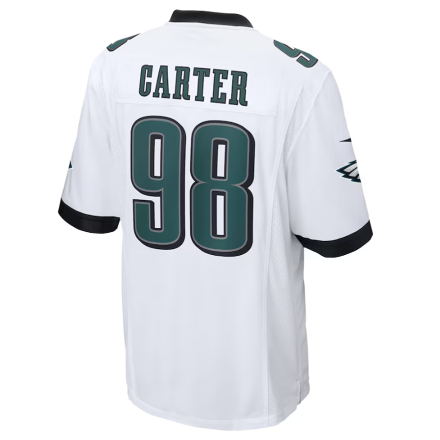 CAdoa P.Eagles #98 Jalen Carter White Game Jersey Stitched American Stitched Jersey