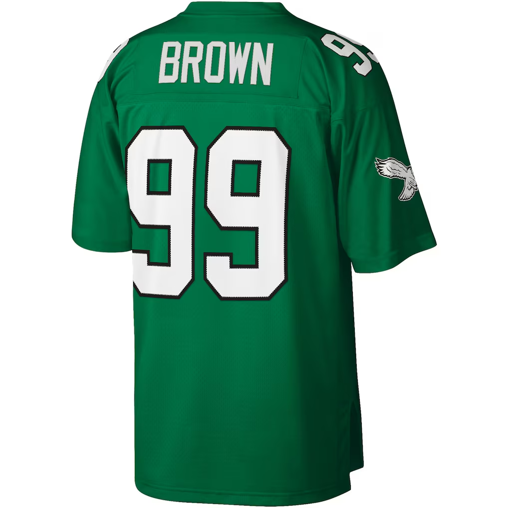 CAdoa P.Eagles #99 Jerome Brown Mitchell & Ness Kelly Green Legacy Replica Jersey