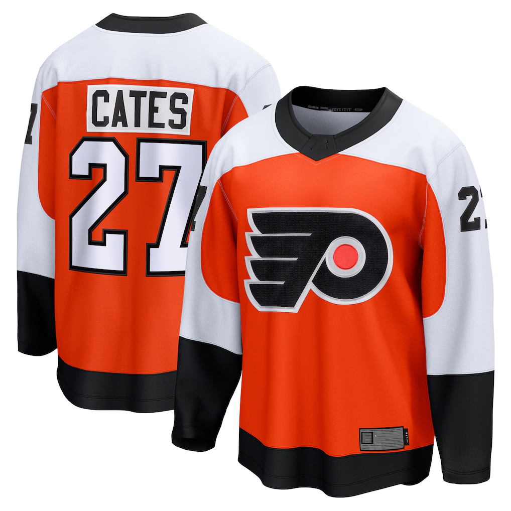 CAdoa P.Flyers #27 Noah Cates Orange Home Breakaway Jerseys