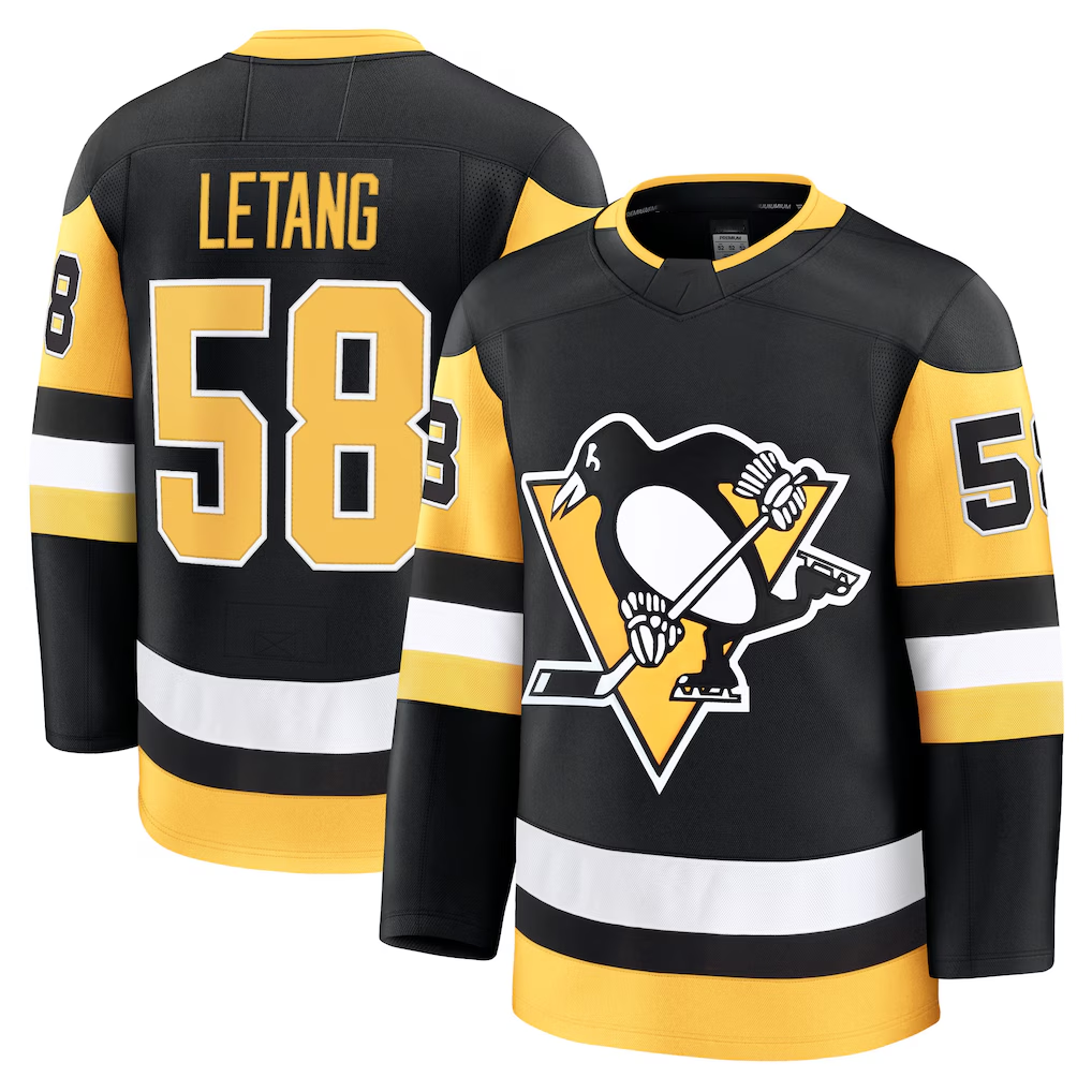 CAdoa P.Penguins #58 Kris Letang Black Home Premium Jerseys
