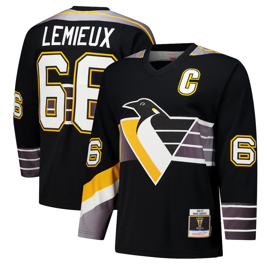 CAdoa P.Penguins #66 Mario Lemieux Black 1996?97 Power Play Jerseys