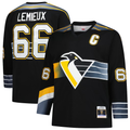 CAdoa P.Penguins #66 Mario Lemieux Mitchell & Ness Black 1996-97 Blue Line 2.0 Jerseys
