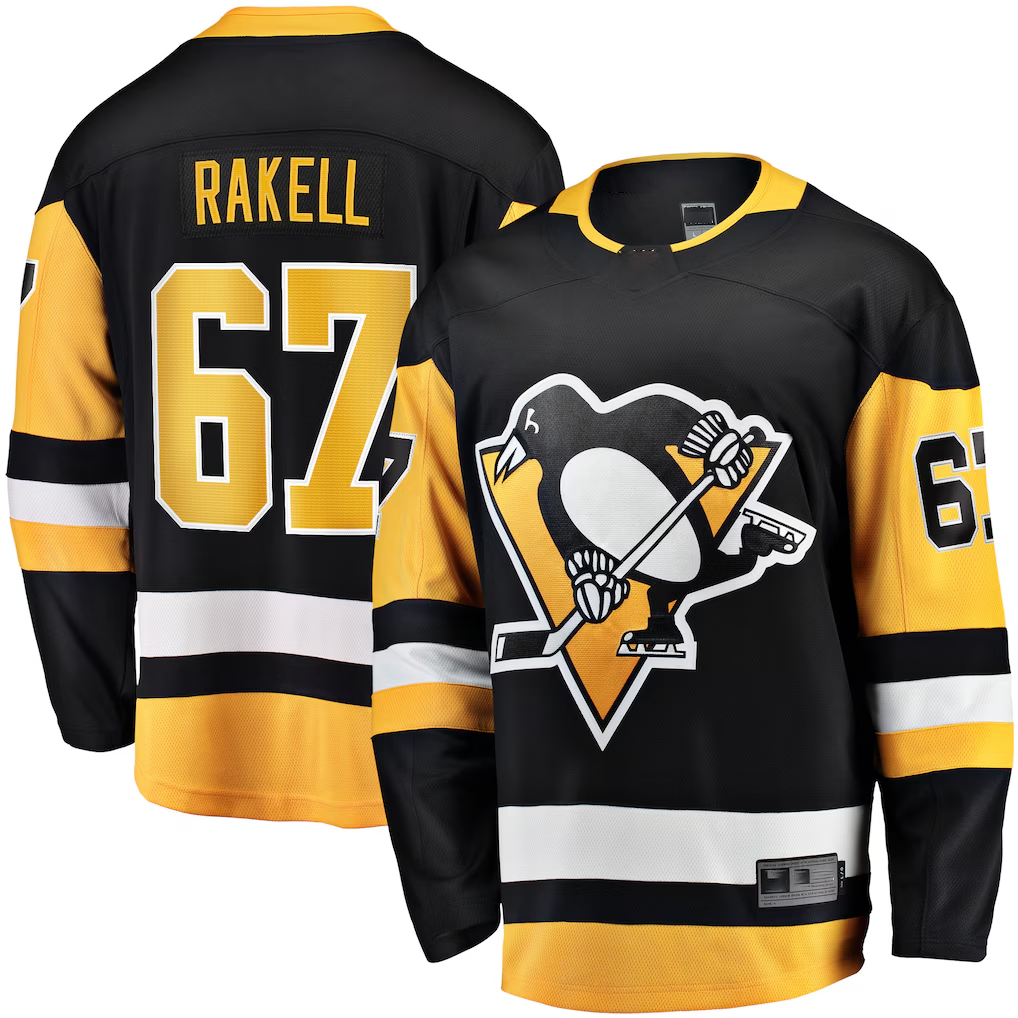 CAdoa P.Penguins #67 Rickard Rakell Black Home Breakaway Player Jerseys