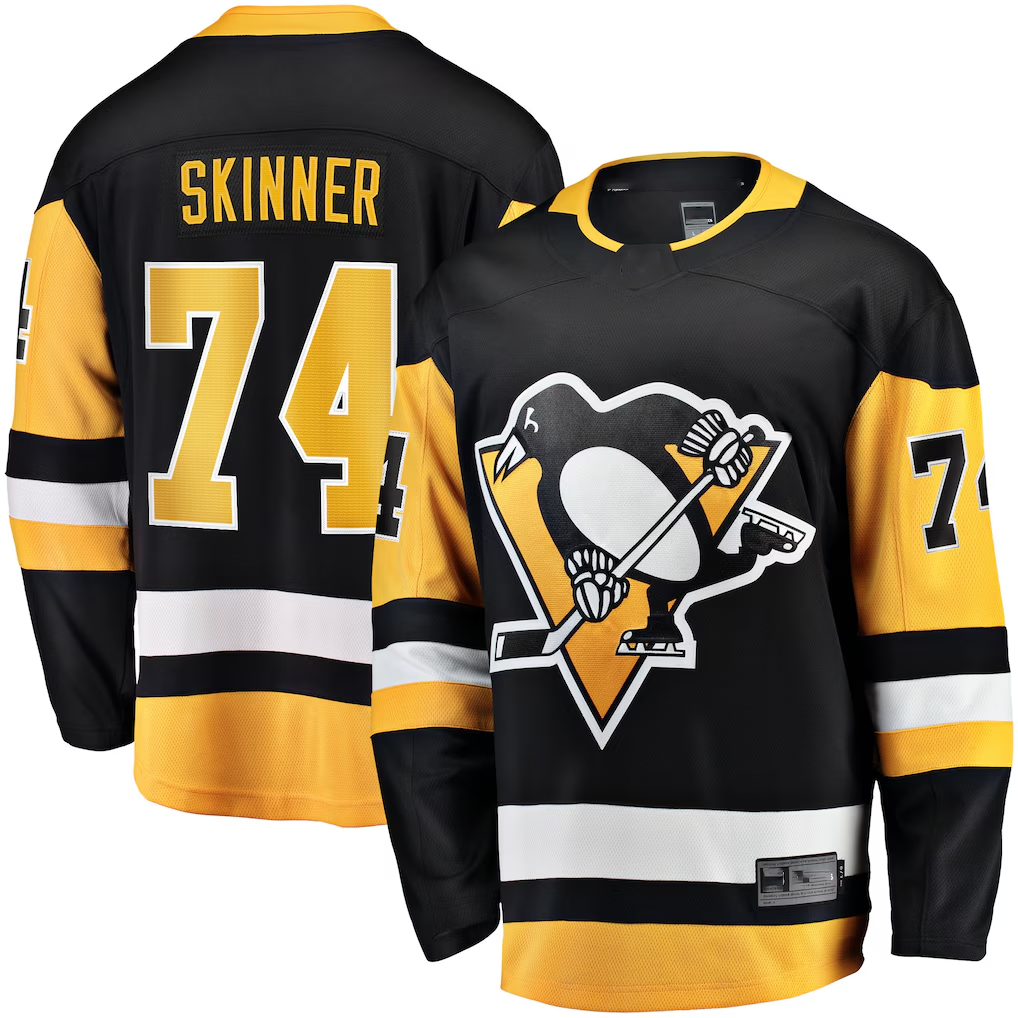 CAdoa P.Penguins #74 Stuart Skinner Black Home Breakaway Jerseys