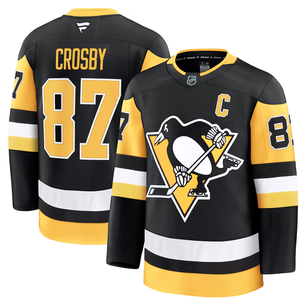 CAdoa P.Penguins #87 Sidney Crosby Black Home Premium Jerseys