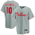 CAdoa P.Phillies #10 J.T. Realmuto Player Gray Home Game Stitched Jerseys
