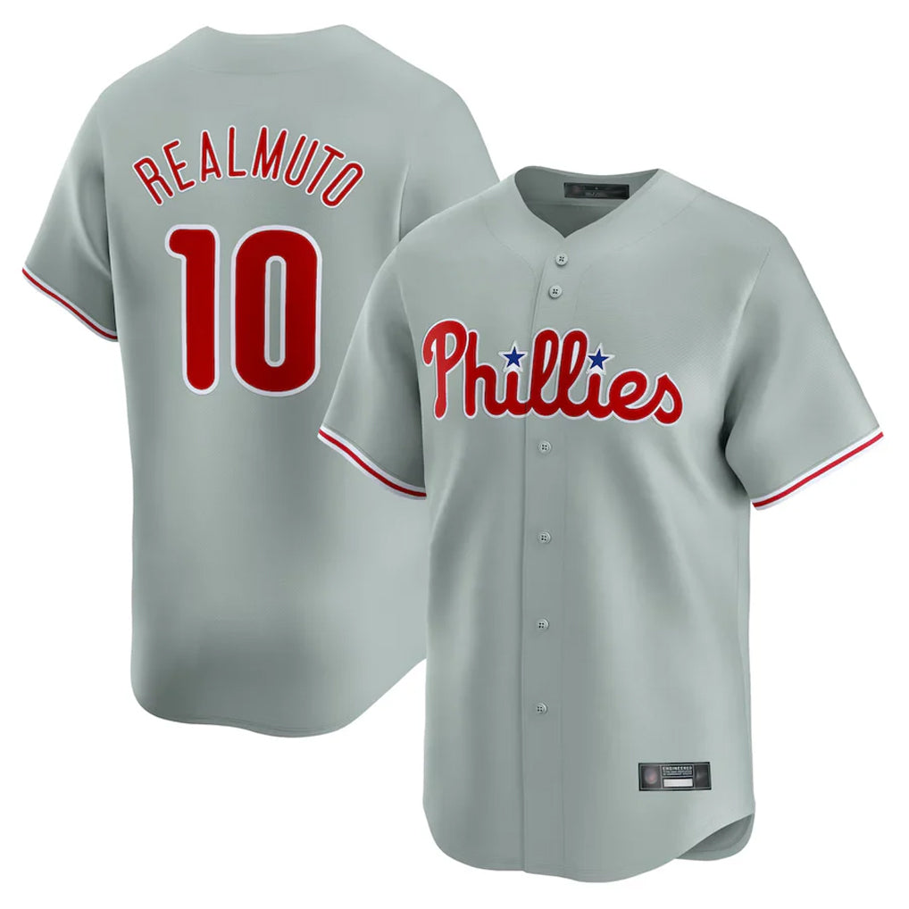CAdoa P.Phillies #10 J.T. Realmuto Player Gray Home Limited Stitched Jerseys