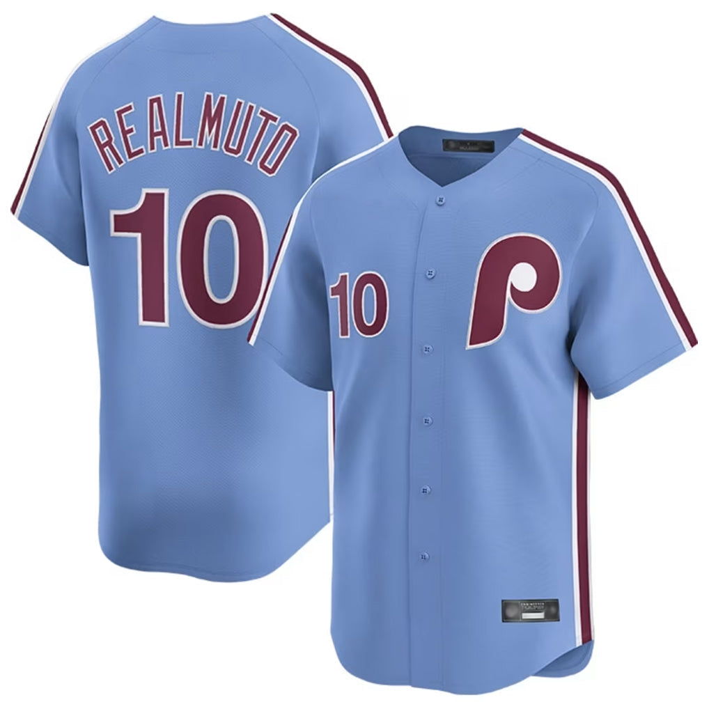 CAdoa P.Phillies #10 J.T. Realmuto Player Light Blue Home Limited Stitched Jerseys