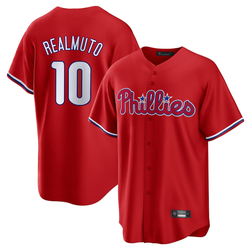 CAdoa P.Phillies #10 J.T. Realmuto Player Red Home Game Stitched Jerseys