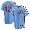 CAdoa P.Phillies #12 Kyle Schwarber Player Light Blue Home Game Stitched Jerseys