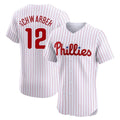 CAdoa P.Phillies #12 Kyle Schwarber Player White Home Limited Elite Stitched Jerseys