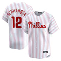CAdoa P.Phillies #12 Kyle Schwarber Player White Home Limited Stitched Jerseys