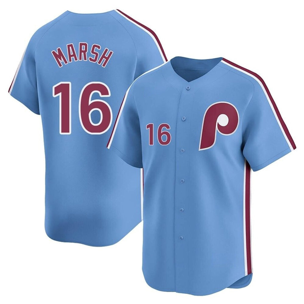 CAdoa P.Phillies #16 Brandon Marsh Player Light Blue Game Stitched Jerseys