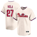 CAdoa P.Phillies #27 Aaron Nola Player Cream Home Limited Stitched Jerseys