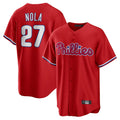 CAdoa P.Phillies #27 Aaron Nola Player Red Home Game Stitched Jerseys