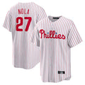 CAdoa P.Phillies #27 Aaron Nola Player White Home Game Stitched Jerseys