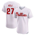 CAdoa P.Phillies #27 Aaron Nola Player White Home Limited Elite Stitched Jerseys