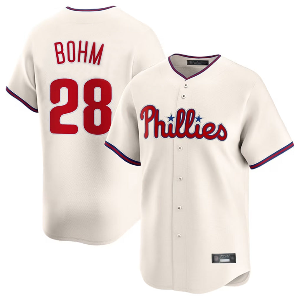 CAdoa P.Phillies #28 Alec Bohm Player Cream Home Limited Stitched Jerseys