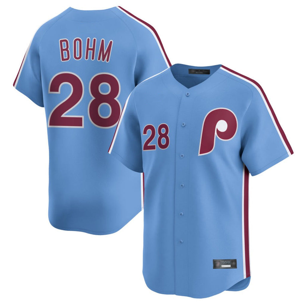 CAdoa P.Phillies #28 Alec Bohm Player Light Blue Home Limited Stitched Jerseys