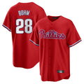 CAdoa P.Phillies #28 Alec Bohm Player Red Home Game Stitched Jerseys