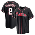 CAdoa P.Phillies #2 Justin Crawford Player Black Fashion Out Home Game Stitched Jerseys