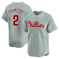 CAdoa P.Phillies #2 Justin Crawford Player Gray Home Limited Stitched Jerseys