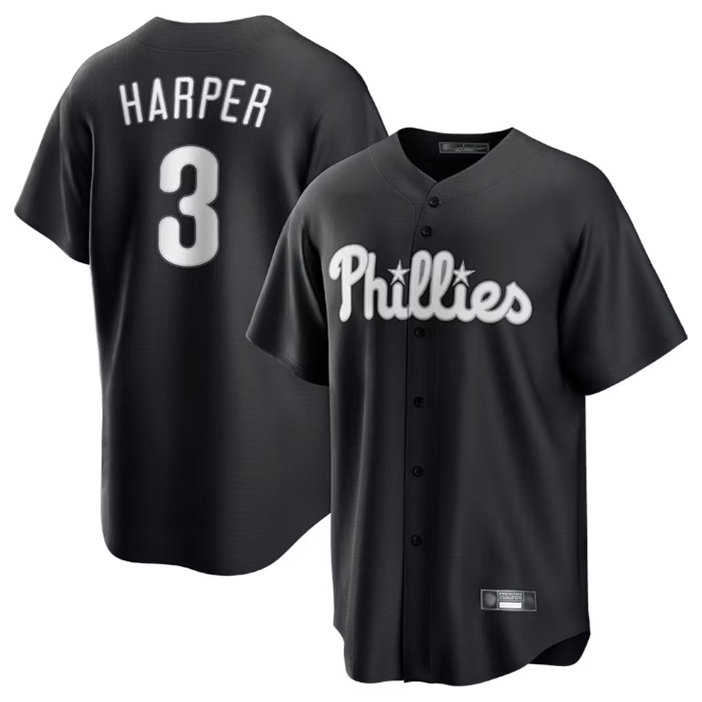 CAdoa P.Phillies #3 Bryce Harper Player Black Alt Fashion Home Game Stitched Jerseys