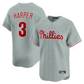 CAdoa P.Phillies #3 Bryce Harper Player Gray Home Limited Stitched Jerseys