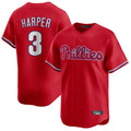 CAdoa P.Phillies #3 Bryce Harper Player Red Home Limited Stitched Jerseys