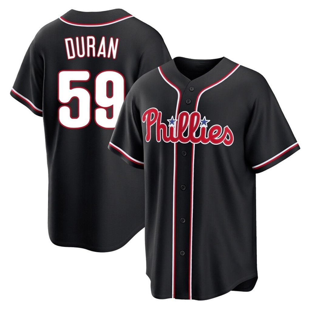 CAdoa P.Phillies #59 Jhoan Duran Player Black Fashion Out Home Game Stitched Jerseys