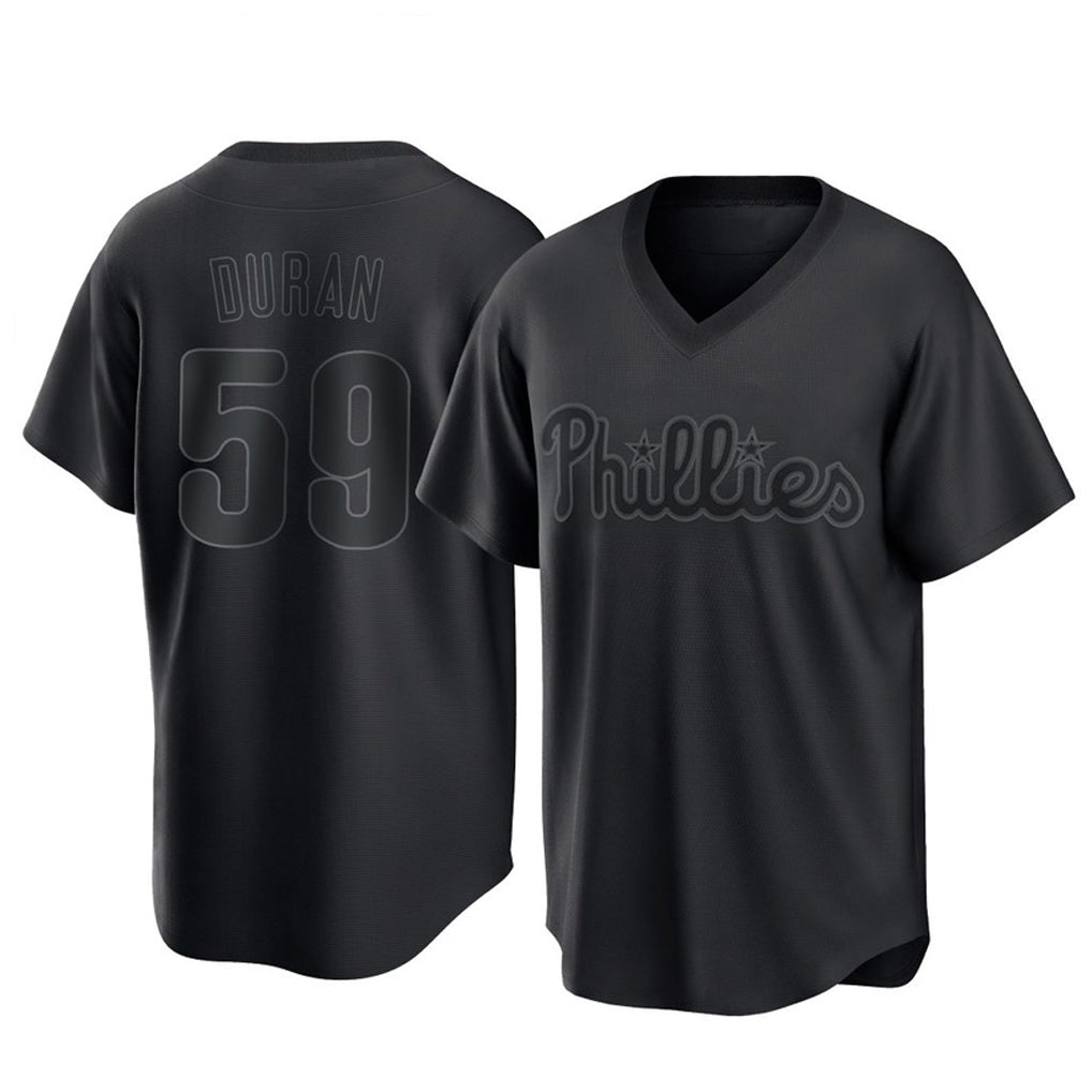CAdoa P.Phillies #59 Jhoan Duran Player Black Pitch Fashion Limited T-shirt Stitched Jerseys