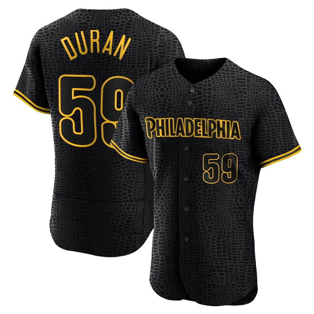 CAdoa P.Phillies #59 Jhoan Duran Player Black Snake Skin City Home Limited Elite Stitched Jerseys
