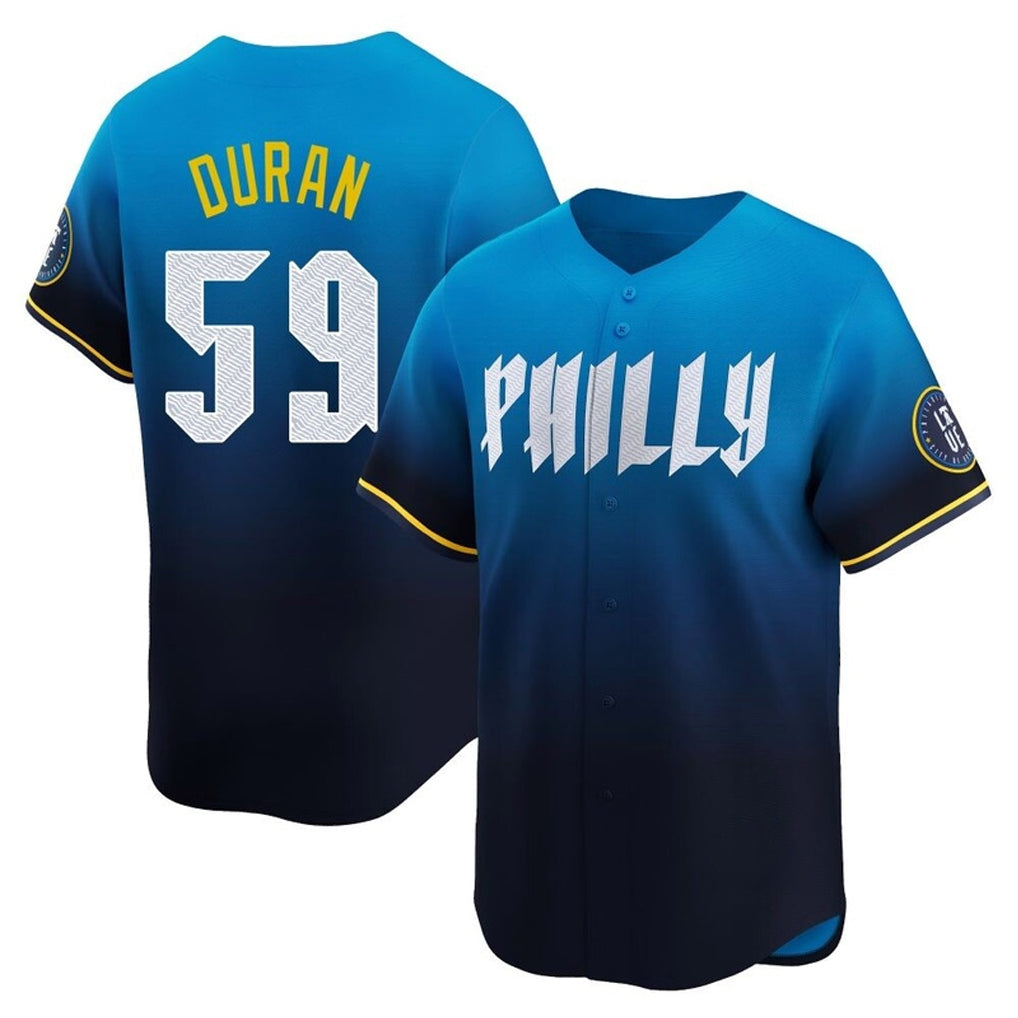 CAdoa P.Phillies #59 Jhoan Duran Player Blue City Connect Home Limited Stitched Jerseys