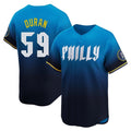 CAdoa P.Phillies #59 Jhoan Duran Player Blue City Connect Home Limited Stitched Jerseys