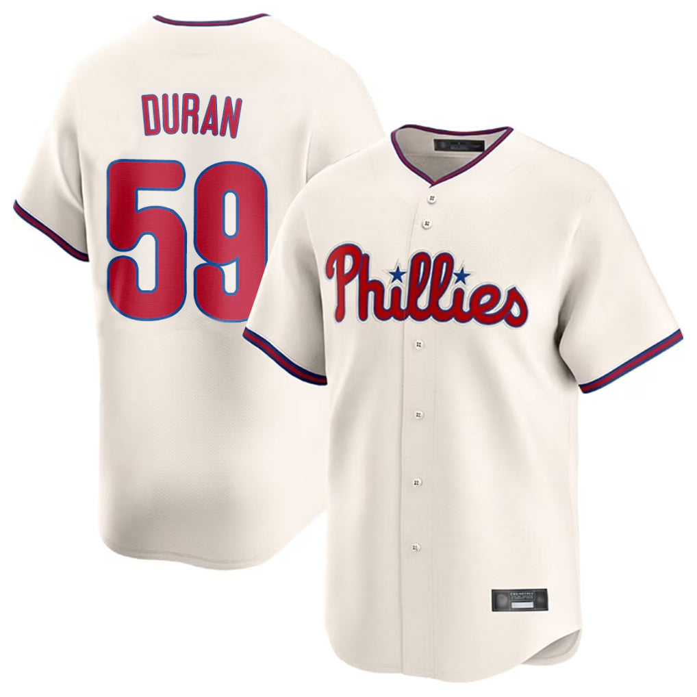 CAdoa P.Phillies #59 Jhoan Duran Player Cream Home Limited Stitched Jerseys