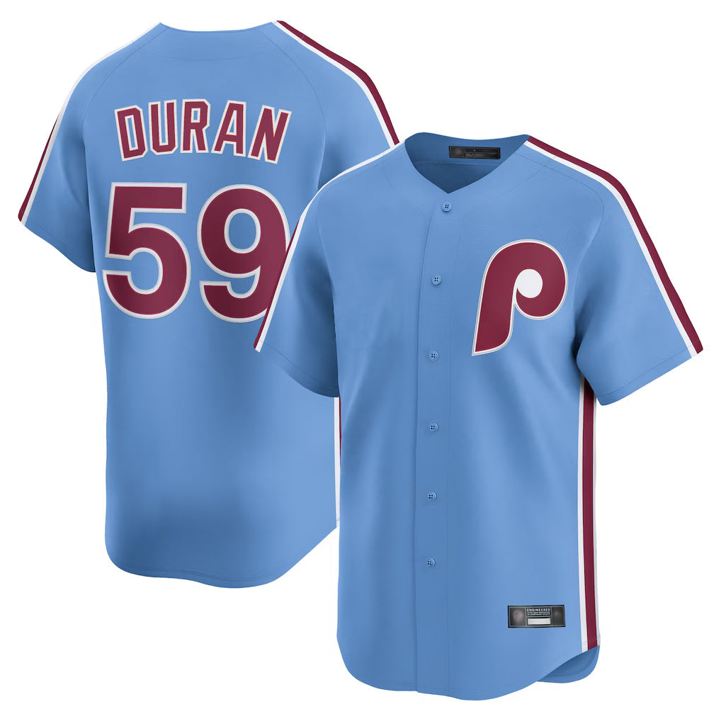 CAdoa P.Phillies #59 Jhoan Duran Player Light Blue Home Game Stitched Jerseys