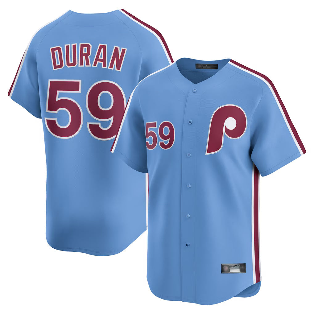 CAdoa P.Phillies #59 Jhoan Duran Player Light Blue Home Limited Stitched Jerseys